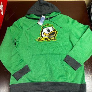 Box Seat Mens Green Oregon Ducks Printed Long Sleeve Pullover Hoodie Size L XL